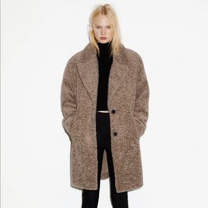 Zara XS Teddy Coat Brown